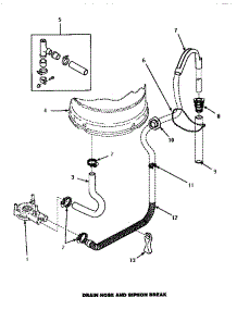 06 - Drain Hose & Siphon Break parts for Amana Washer CW9203W2 / PCW9203W2 A from AppliancePartsPros.com
