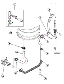 07 - Drain Hose And Siphon Break parts for Amana Washer CW9203W2 / PCW9203W2 B from AppliancePartsPros.com