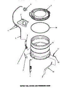 12 - Outer Tub, Cover & Pressure Hose parts for Amana Washer CW9203W3 / PCW9203W3 A from AppliancePartsPros.com