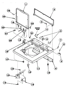 05 - Cab Top / Loading Dr & Ctrl Hood Rear Pan parts for Amana Washer CW9203W3 / PCW9203W3 B from AppliancePartsPros.com