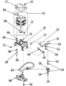 20 - Motor, Mtg Brkt, Belt, Pump & Idler Assy parts for Amana Washer CW9203W3 / PCW9203W3 B from AppliancePartsPros.com
