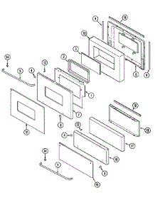 02 - Door (Upper & Lower) parts for Maytag Oven CWG3100AAE from AppliancePartsPros.com