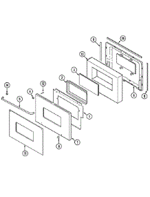 02 - Door (Upper & Lower) parts for Maytag Oven CWG3600AAB from AppliancePartsPros.com