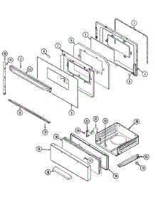 03 - Door / Drawer parts for Admiral Range D3167XUWLT from AppliancePartsPros.com