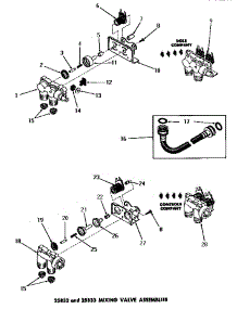 03 - 25832 & 25833 Mixing Valve Assemblies parts for Amana Washer DA3000 from AppliancePartsPros.com