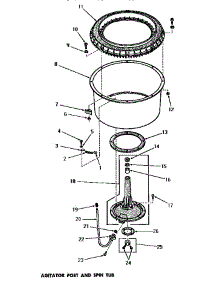 05 - Agitator Post & Spin Tub parts for Amana Washer DA3100 from AppliancePartsPros.com