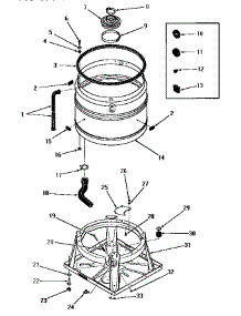 09 - Boot, Chassis And Drain Tub parts for Amana Washer DA3201 from AppliancePartsPros.com
