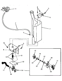 23 - Reservoir And Drain Valve parts for Amana Washer DA3201 from AppliancePartsPros.com