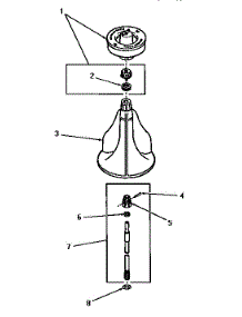 03 - Agitator, Shaft & Fabric Softener Disp parts for Amana Washer DA3691 from AppliancePartsPros.com
