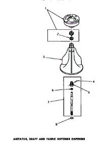 06 - Agitator, Shaft & Fabric Softener Disp parts for Amana Washer DA3820 from AppliancePartsPros.com