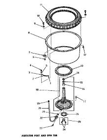 05 - Agitator Post & Spin Tub parts for Amana Washer DA3821 from AppliancePartsPros.com