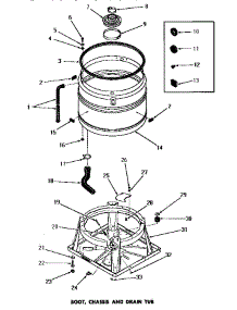 09 - Boot, Chassis & Drain Tub parts for Amana Washer DA6070 from AppliancePartsPros.com
