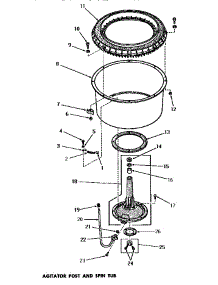 06 - Agitator Post & Spin Tub parts for Amana Washer DA6071 from AppliancePartsPros.com