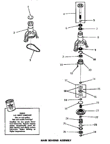 17 - Main Bearing Assy parts for Amana Washer DA6073 from AppliancePartsPros.com