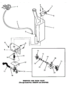 23 - Reservoir & Drain Valve parts for Amana Washer DA6073 from AppliancePartsPros.com