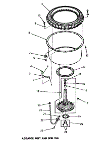 06 - Agitator Post & Spin Tub parts for Amana Washer DA6100 from AppliancePartsPros.com