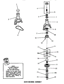 16 - Main Bearing Assy parts for Amana Washer DA6100 from AppliancePartsPros.com