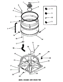 09 - Boot, Chassis & Drain Tub parts for Amana Washer DA6101 from AppliancePartsPros.com