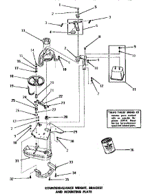 14 - Counterbalance Weight, Brkt & Mtg Plate parts for Amana Washer DA6123 from AppliancePartsPros.com