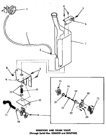 22 - Reservoir & Drain Valve parts for Amana Washer DA6191 from AppliancePartsPros.com