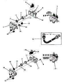 03 - 25832 And 25833 Mixing Valve Assemblies parts for Amana Washer DA6200 from AppliancePartsPros.com
