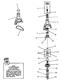 14 - Main Bearing Assy parts for Amana Washer DA6200 from AppliancePartsPros.com