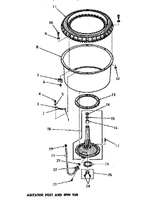 08 - Agitator Post & Spin Tub parts for Amana Washer DA6223 from AppliancePartsPros.com