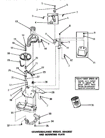 15 - Counterbalance Weight, Brkt & Mtg Plate parts for Amana Washer DA6223 from AppliancePartsPros.com