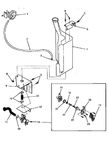 19 - Reservoir & Drain Valve parts for Amana Washer DA6250 from AppliancePartsPros.com