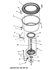 08 - Agitator Post & Spin Tub parts for Amana Washer DA9043 from AppliancePartsPros.com