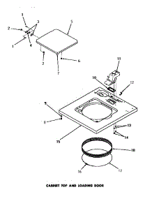 12 - Cabinet Top & Loading Door parts for Amana Washer DA9043 from AppliancePartsPros.com