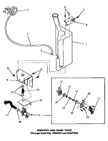 24 - Reservoir & Drain Valve parts for Amana Washer DA9043 from AppliancePartsPros.com