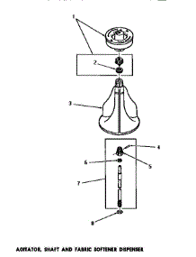 07 - Agitator, Shaft & Fabric Softener Disp parts for Amana Washer DA9101 from AppliancePartsPros.com