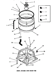 09 - Boot, Chassis & Drain Tub parts for Amana Washer DA9101 from AppliancePartsPros.com