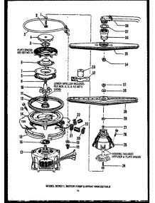 03 - Motor Pump & Spray Arm Details parts for Amana Dishwasher DCR211 from AppliancePartsPros.com