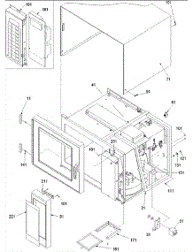 02 - Outer Cabinet parts for Amana Microwave DCS11E / P1325809M from AppliancePartsPros.com