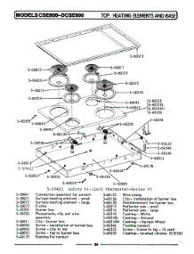02 - Top, Heating Elements & Base parts for Maytag Cooktop DCSE600 from AppliancePartsPros.com