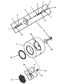 04 - Drum, Bearing Housing And Blower Fan parts for Amana Dryer DE1160 from AppliancePartsPros.com