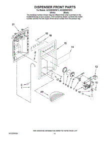 08 - Dispenser Front Parts parts for Maytag Refrigerator AC2228HEKB13 from AppliancePartsPros.com