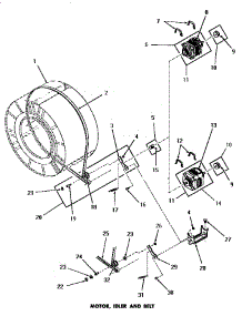 17 - Motor, Idler & Belt parts for Amana Dryer DE6151 from AppliancePartsPros.com
