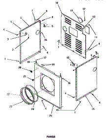 19 - Panels parts for Amana Dryer DE6151 from AppliancePartsPros.com