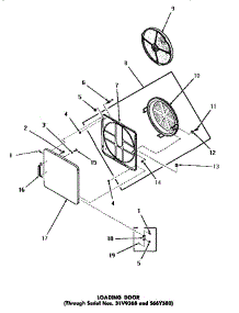 14 - Loading Door parts for Amana Dryer DE6260 from AppliancePartsPros.com