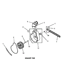 12 - Exhaust Fan parts for Amana Dryer DE9021 from AppliancePartsPros.com