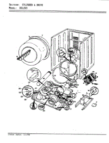 03 - Cylinder & Drive (Rev.A-D) parts for Norge Dryer DEL263A from AppliancePartsPros.com
