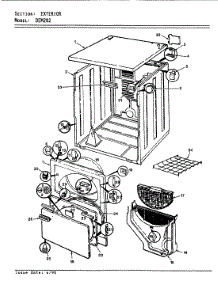 03 - Exterior (Rev. A-D) parts for Norge Dryer DEM202W from AppliancePartsPros.com