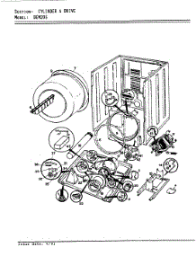 04 - Cylinder & Drive (Wht) (Orig.-Rev. A-D) parts for Norge Dryer DEM205W from AppliancePartsPros.com