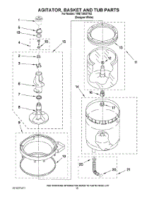10 - Agitator, Basket And Tub Parts parts for Maytag Washer Dryer Combo YMET3800TW2 from AppliancePartsPros.com