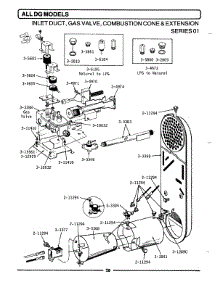 05 - Inlet Duct, Gas Valve, Cone & Ext. (01) parts for Maytag Dryer DG308 from AppliancePartsPros.com