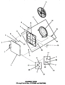17 - Loading Door parts for Amana Dryer DG3861 from AppliancePartsPros.com