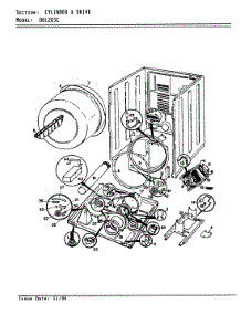 03 - Cylinder & Drive (Orig.-Rev. A-D) parts for Norge Dryer DGL203AC from AppliancePartsPros.com
